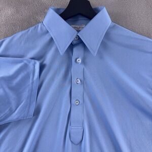 Collars & Co. Polo Shirt Mens Size Large Blue The Original Dress Collar Polo
